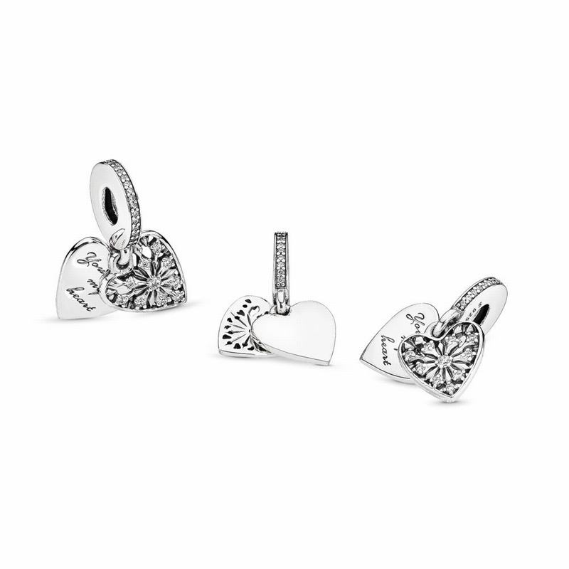 Pandora Heart Of Winter Dangle Charm - Sterling Silver/Cubic Zirconia - Canada | CF9434GL